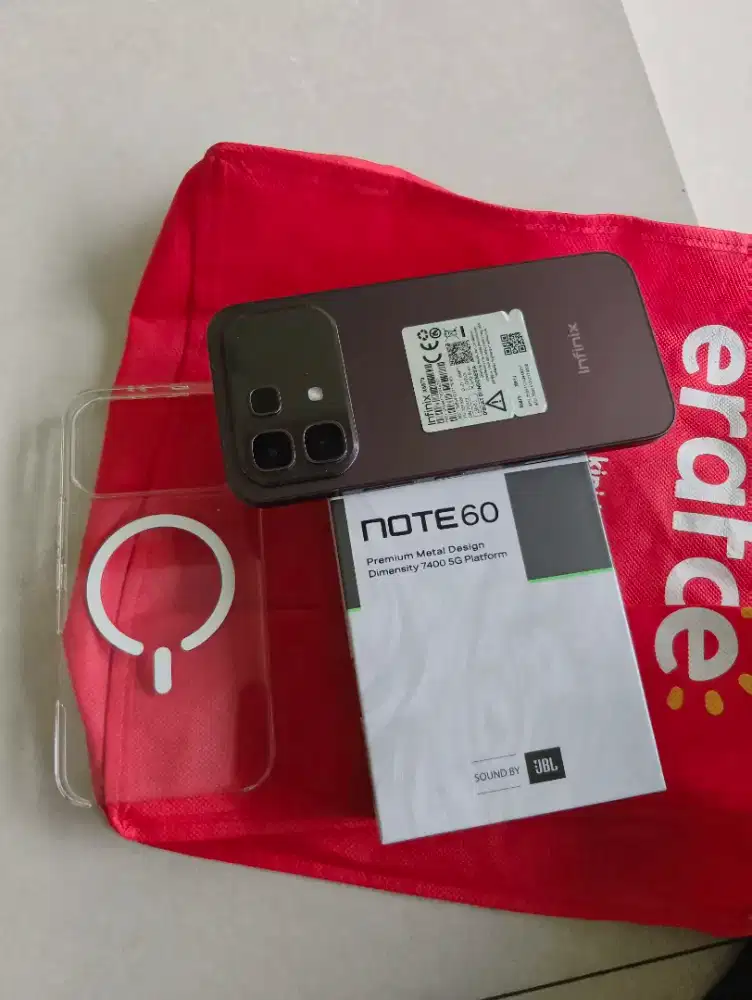 Jual cepat atau TT Infinix note 60 8/256, fullset mulus like new...