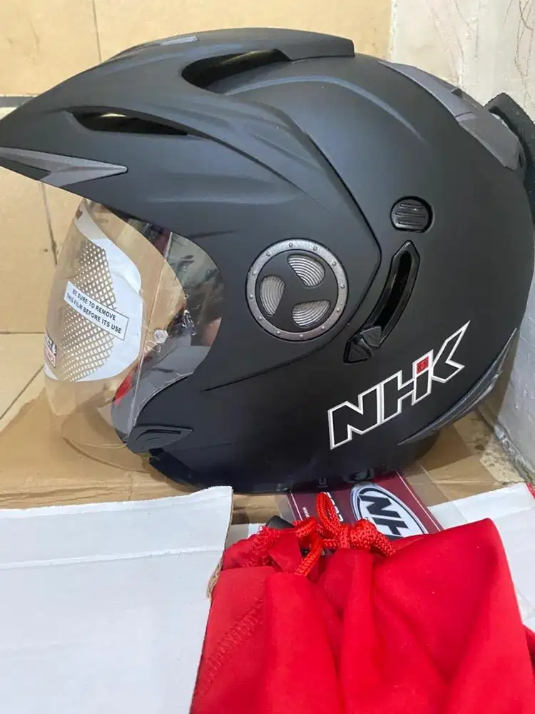 Helm Baru NHK Avitor Double Visor Hitam Doff