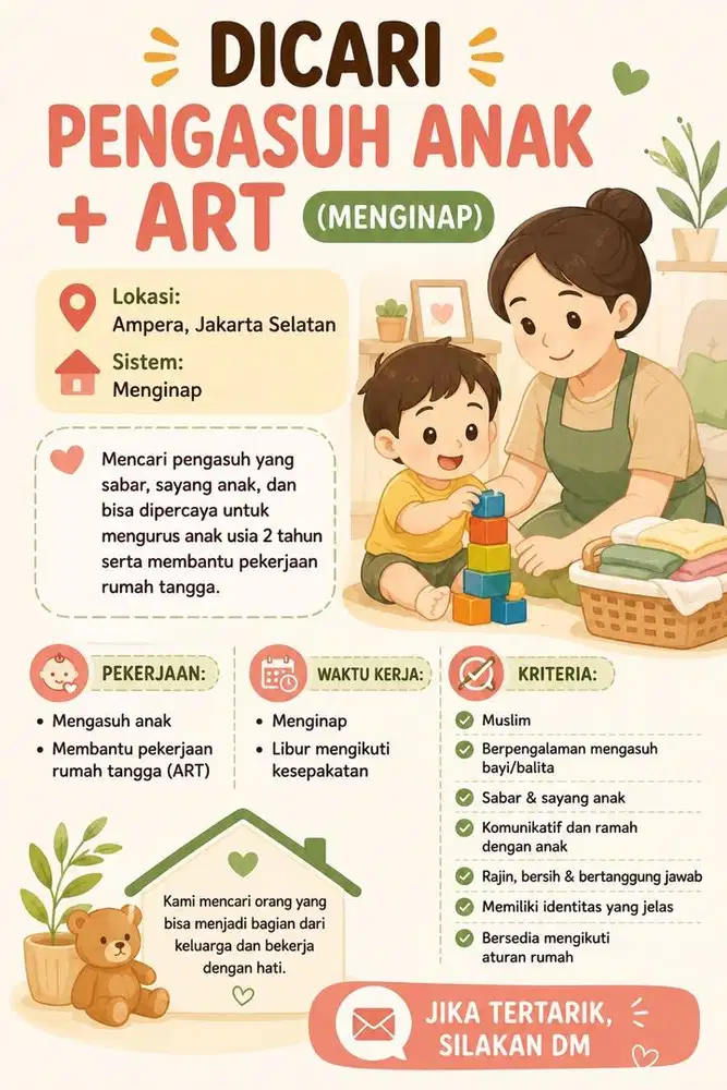 Lowongan Pengasuh ART Menginap