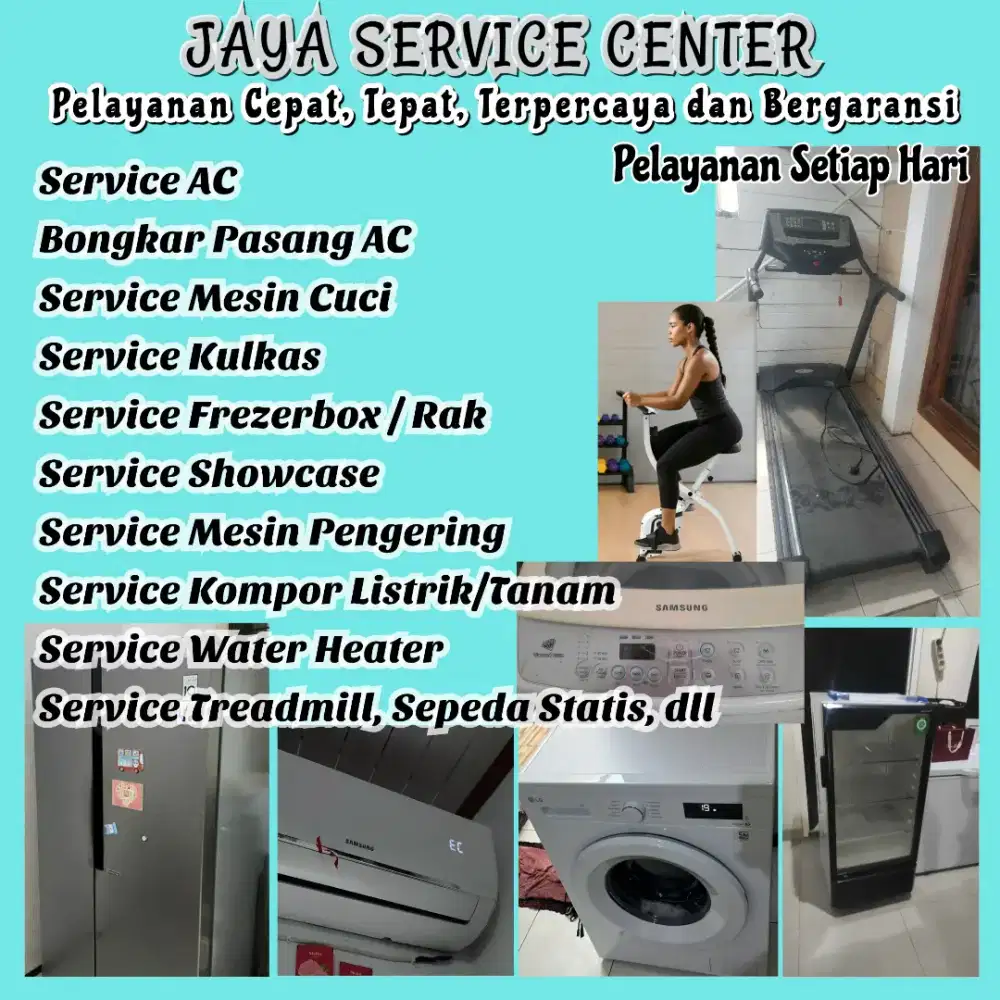 Service Kulkas Frezer Bongkar Pasang AC Servis AC Mesin Cuci Treadmill