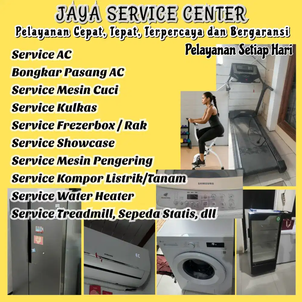 Service Mesin Cuci Kulkas Frezer Bongkar Pasang AC Servis AC Treadmill