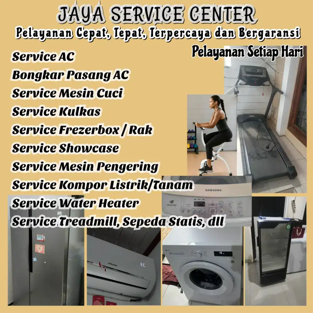 Service AC Kulkas Treadmill Mesin Cuci Bongkar Pasang AC Servis Frezer