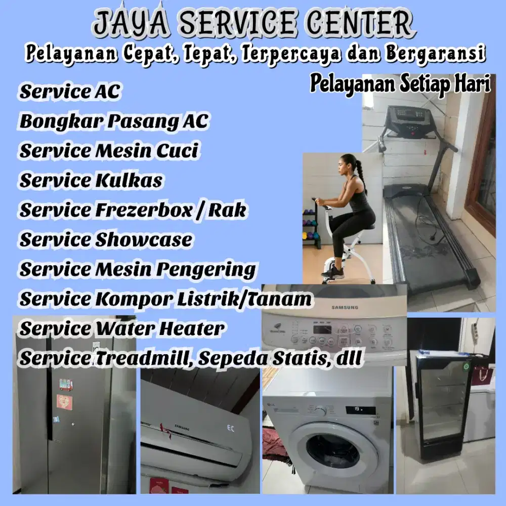 Service Mesin Cuci Treadmill Bongkar Pasang AC Servis AC Kulkas Frezer