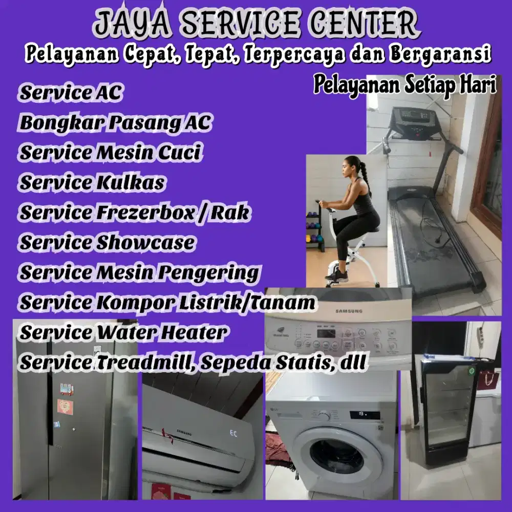 Service Kulkas Frezer Bongkar Pasang AC Servis AC Mesin Cuci Treadmill