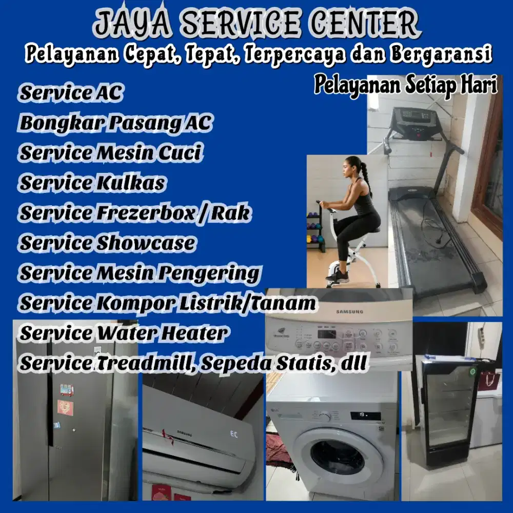 Service Mesin Cuci Kulkas Frezer Bongkar Pasang AC Servis AC Treadmill