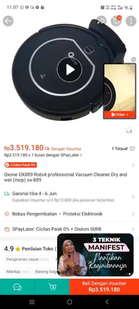 Jual rugi Pembersih robott oxone Sering 0x889