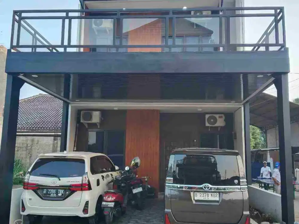 Rumah dijual 2 lt 1,1M pinggir jl raya kp sawah dekat tol jatiwarna