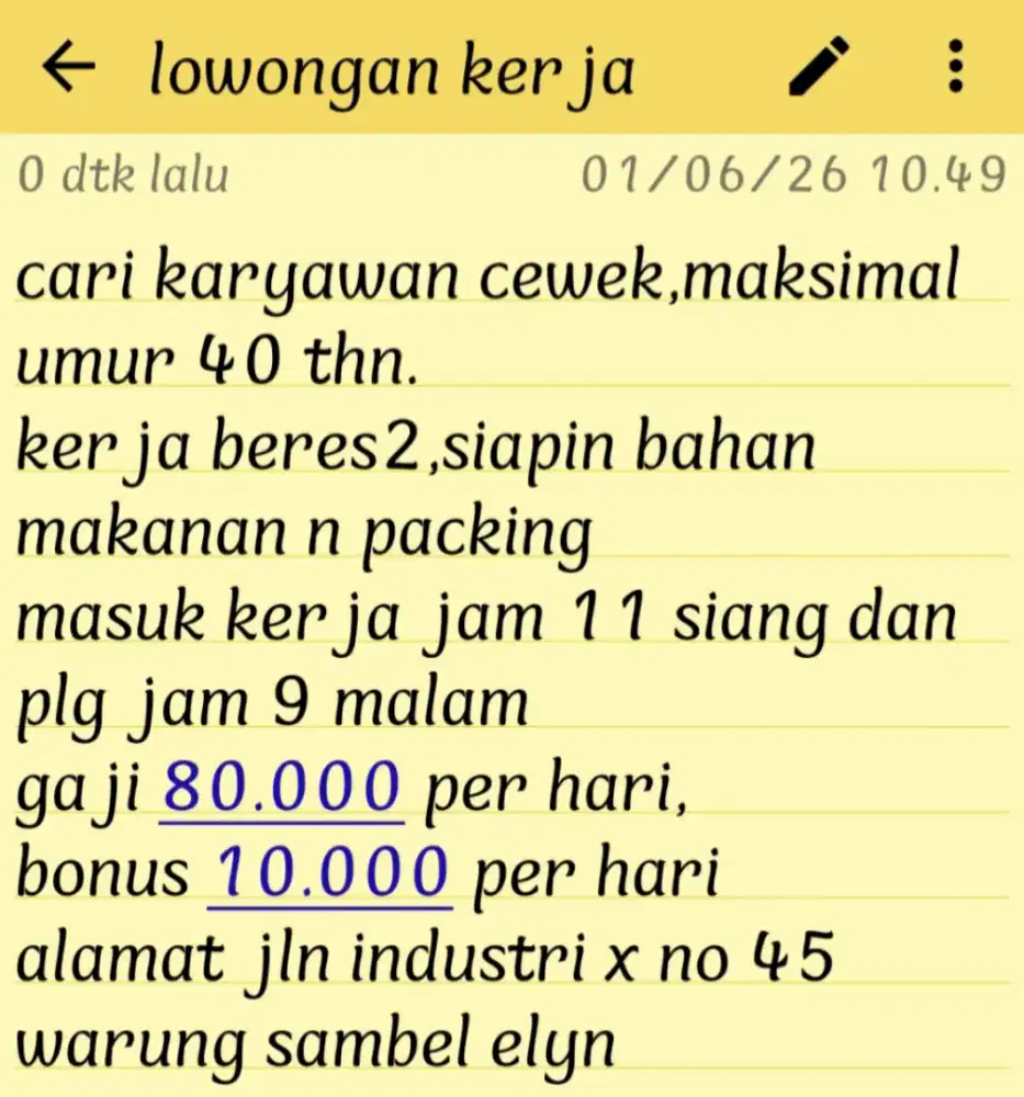 cari karyawan cewek