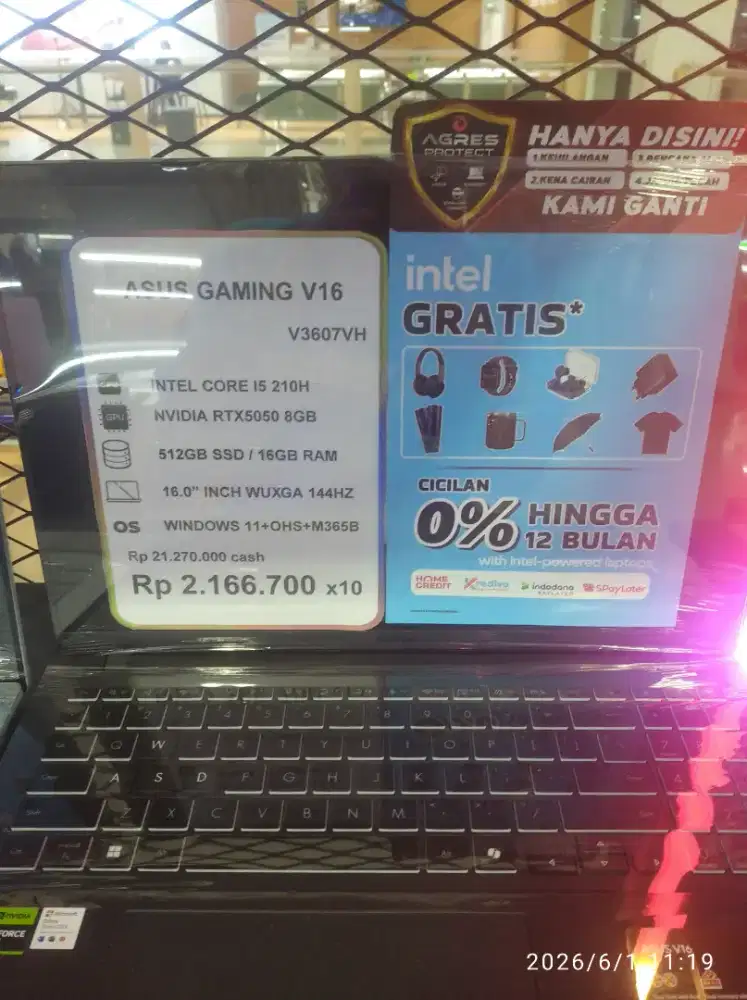 ASUS GAMING V16/INTEL CORE I5