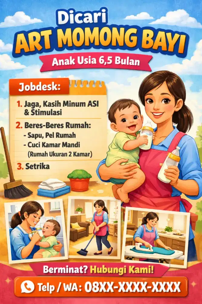 Lowongan Kerja ART Momong bayi Nginap