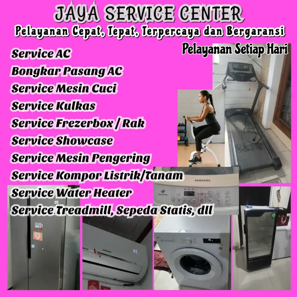Service Kulkas Freser Bongkar Pasang AC Servis AC Treadmill Mesin cuci