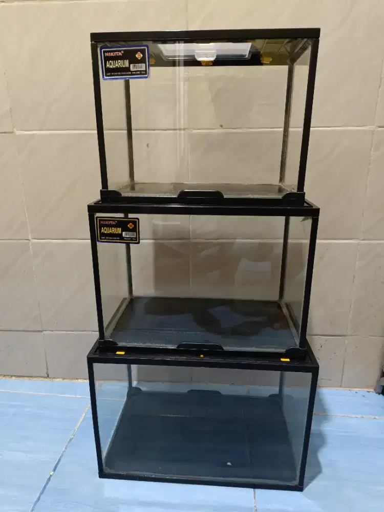 Borongan aquarium ikan nikita + tutup S,M,L tuker tambah barter