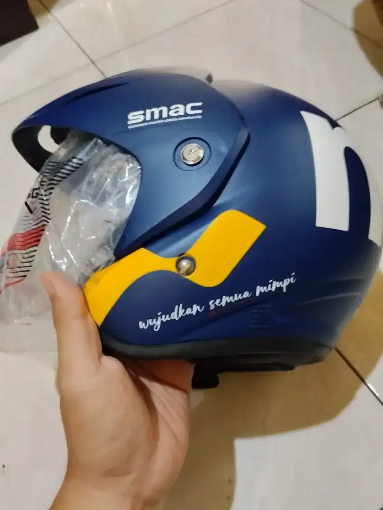 Helm Half face warna biru SNI