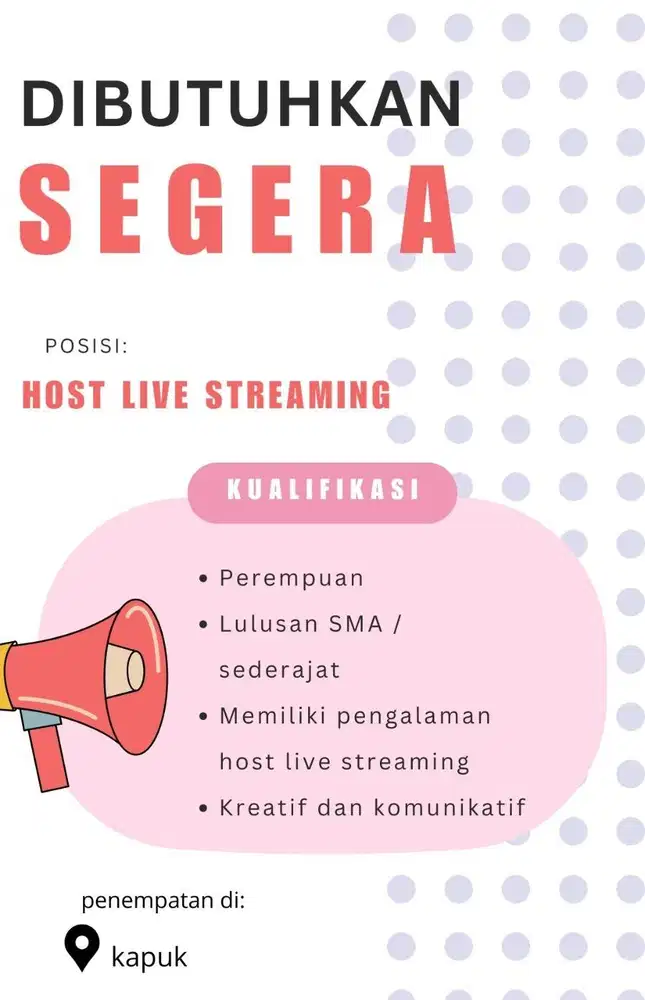 LOWONGAN KERJA LIVE STRIMING MAKEUP