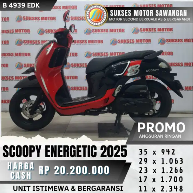 HONDA NEW SCOOPY ENERGETIC TH 2025 MULUS ISTIMEWA BISA KREDIT GARANSI