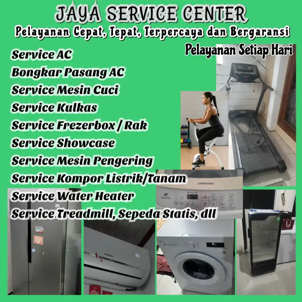 Service AC Kulkas Frezer Bongkar Pasang AC Servis Mesin Cuci Treadmill