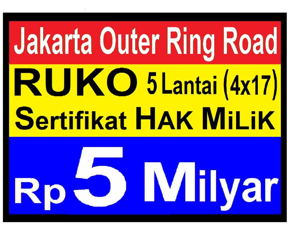 JUAL RUKO 5 LANTAI