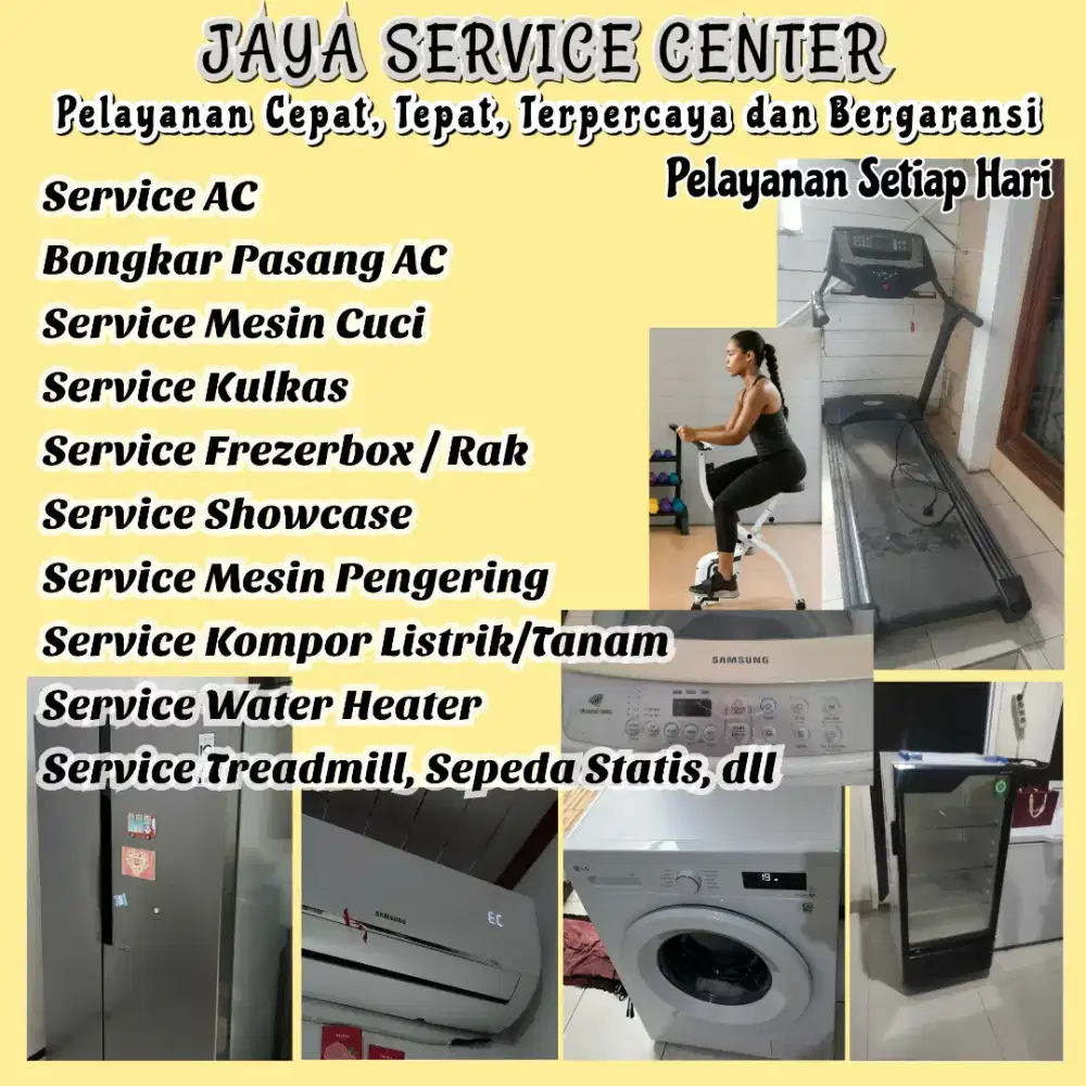 Service Kulkas Mesin Cuci Bongkar Pasang AC Servis AC Treadmill Freser