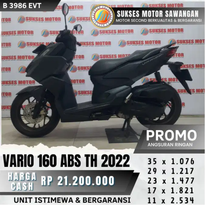 HONDA VARIO 160 ABS TH 2022 MULUS ISTIMEWA BISA CASH KREDIT BERGARANSI
