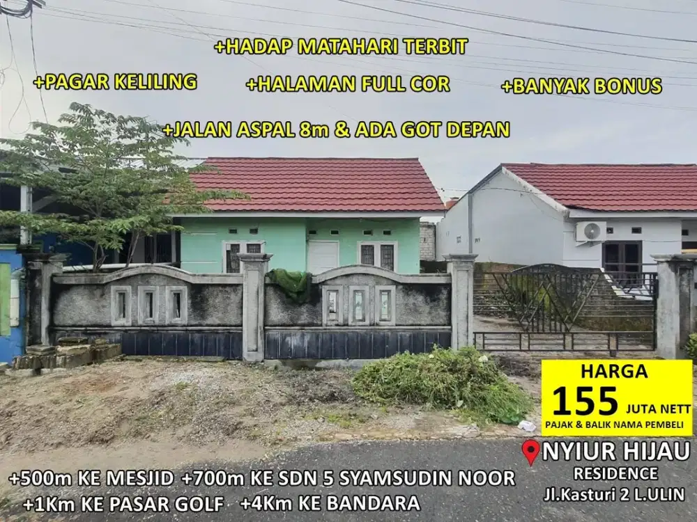 rumah murah type 36/160m2 di nyiur hijau kasturi2 landasan ulin