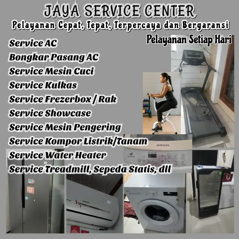 Service Kulkas Frezer Bongkar Pasang AC Servis AC Mesin Cuci Treadmill