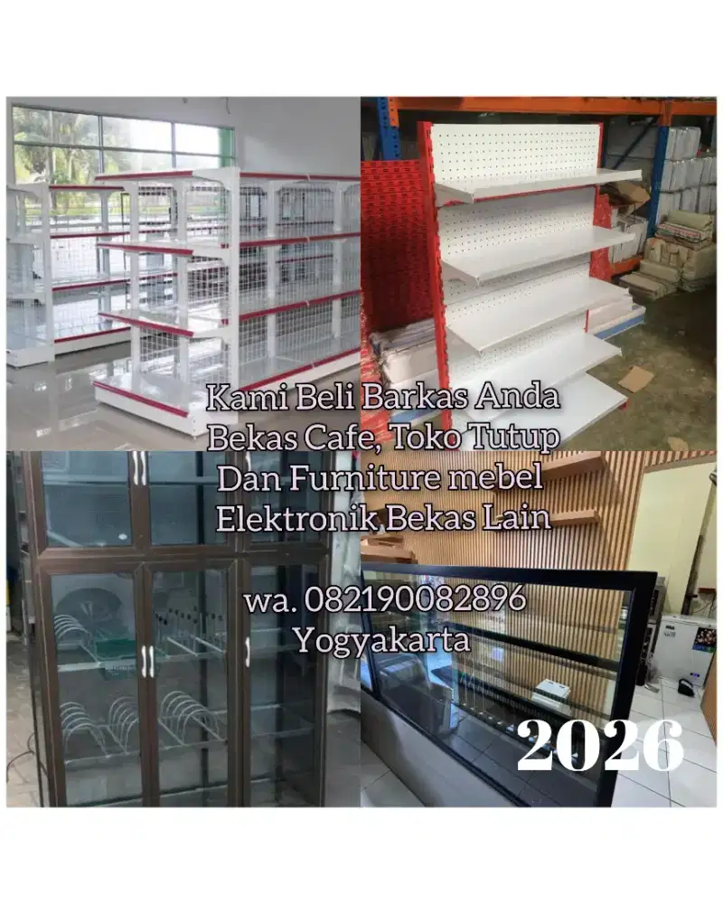 Terima Rak toko, Rak mini market bekas usaha, dan barang cafe tutup