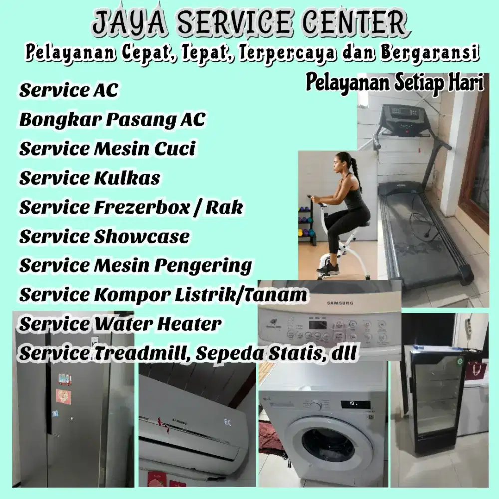 Service Kulkas Frezer Mesin Cuci Bongkar Pasang AC Servis AC Treadmill