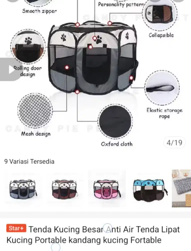 Kandang kucing tenda