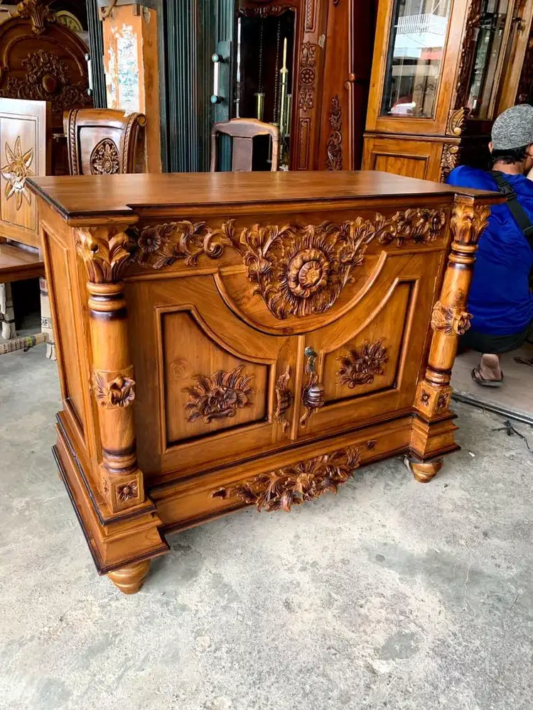 BUFFET LEMARI JATI TANPA DP DAN FREE 1X MELALUI HOMECREDIT