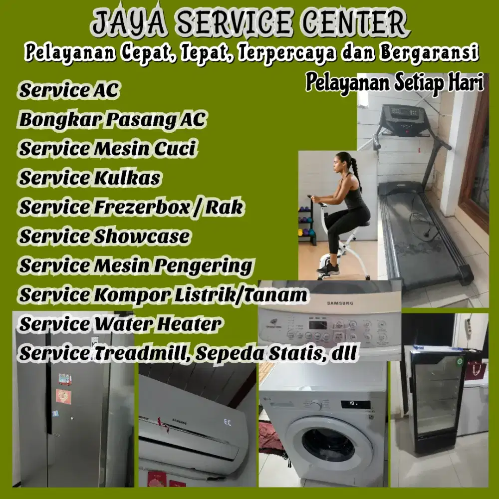 Service AC Kulkas Frezer Bongkar Pasang AC Servis Mesin Cuci Treadmill