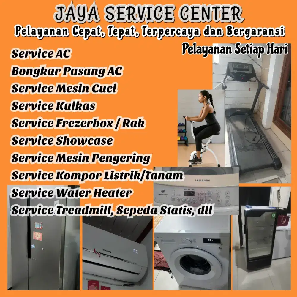Service Kulkas Frezer Bongkar Pasang AC Servis Mesin Cuci AC Treadmill