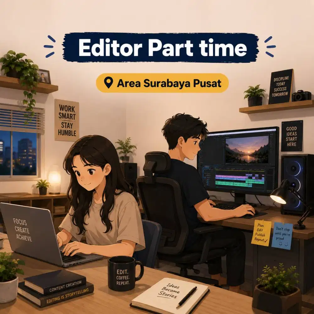 Kerja Freelance / Part Time Editor Foto & Konten Surabaya Pusat