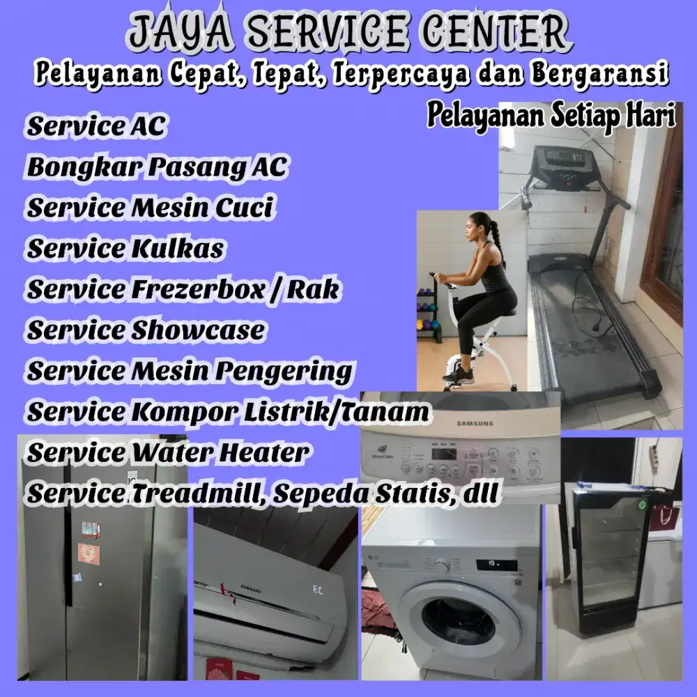 Service Mesin Cuci Kulkas Frezer Bongkar Pasang AC Servis AC Treadmill