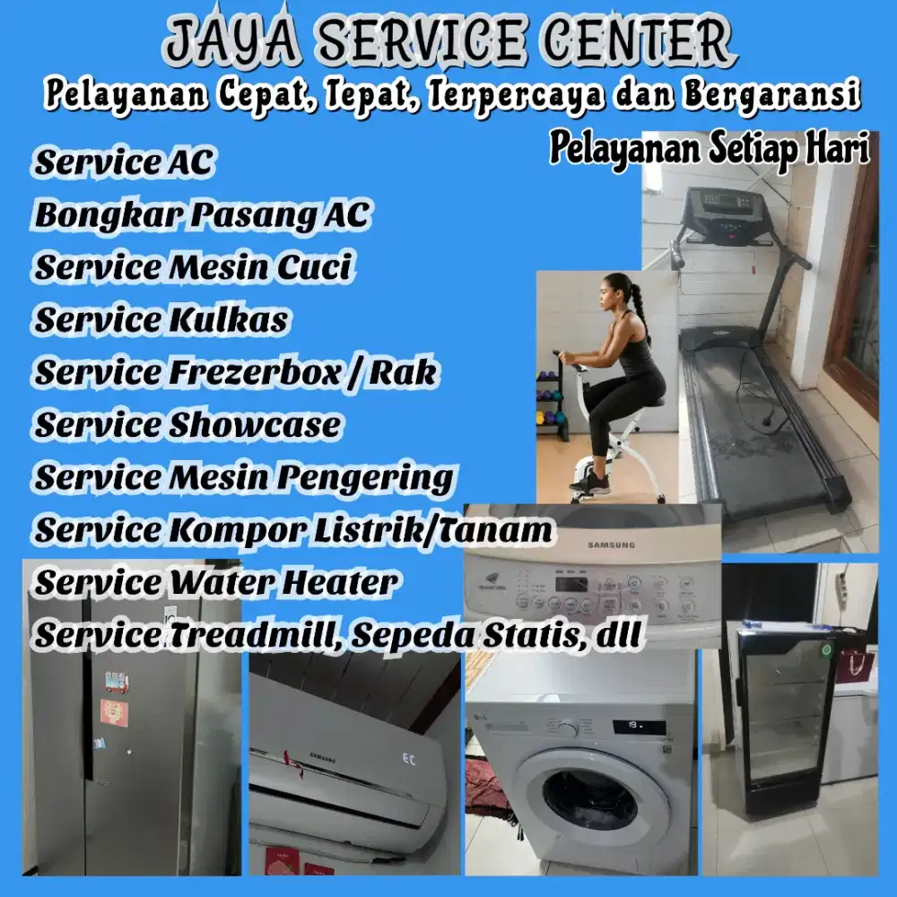 Service Mesin Cuci Kulkas Frezer Bongkar Pasang AC Servis AC Treadmill