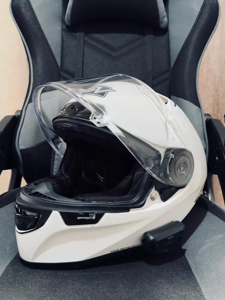 HELM RSV FFS21 WHITE GLOSSY SINGLE VISOR DD RING SIZE S