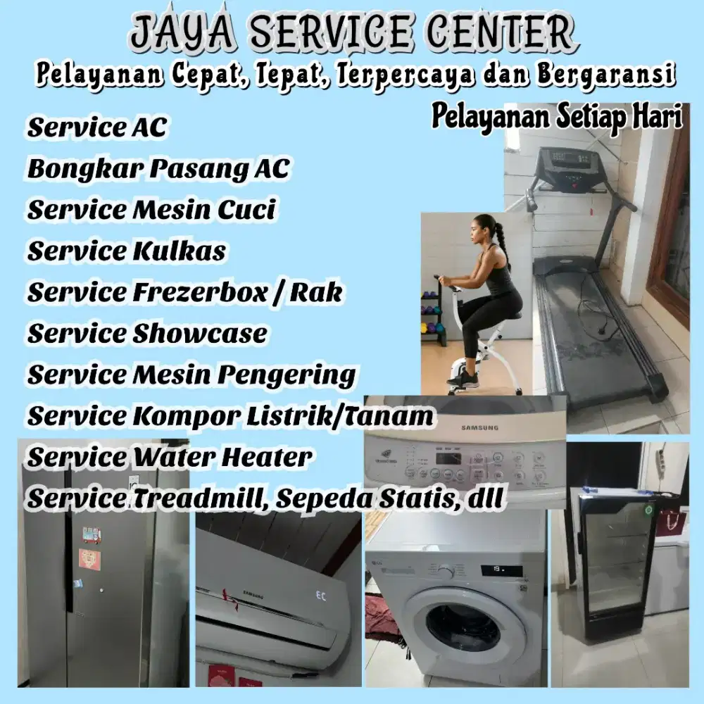 Service Mesin Cuci Kulkas Frezer Bongkar Pasang AC Servis AC Treadmill