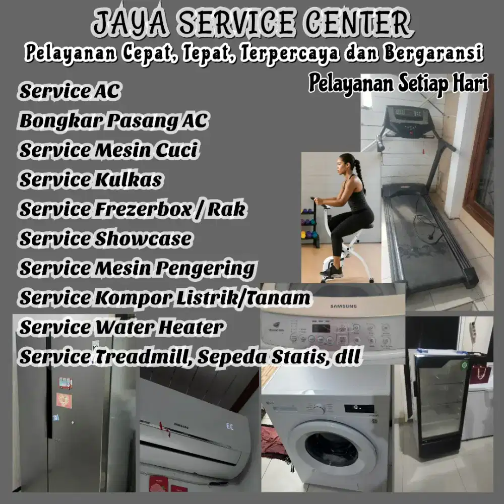 Service Mesin Cuci Kulkas Frezer Bongkar Pasang AC Servis AC Treadmill