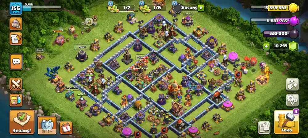 Akun Game COC Town Hall 16