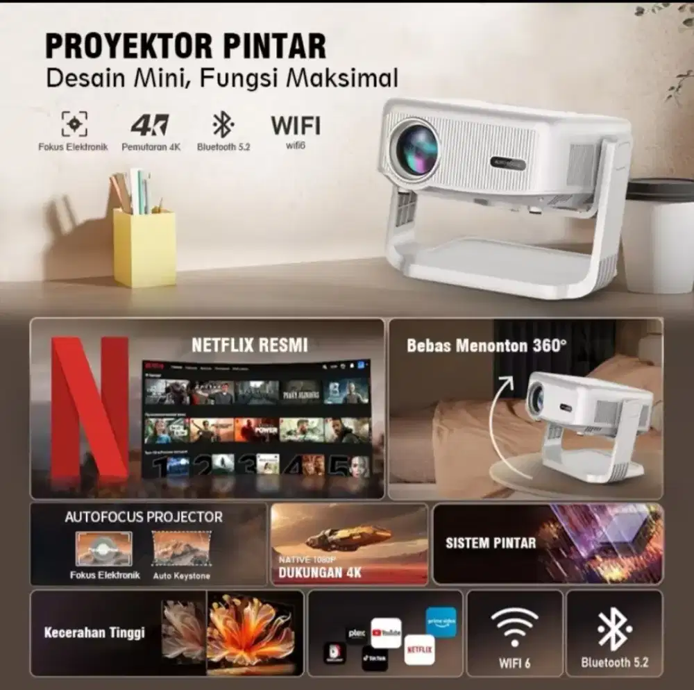 Mini Proyektor Infocus Wifi Netflix
