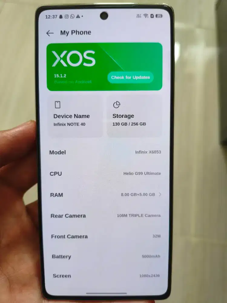 Dijual infinix note 40