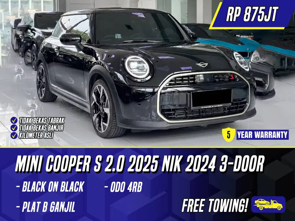 Mini Cooper S 2.0 2025 NIK 2024 3 Door Black Hitam 2 Door