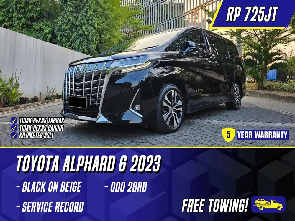 Toyota Alphard G 2023 NIK 2022 Black on Beige Hitam