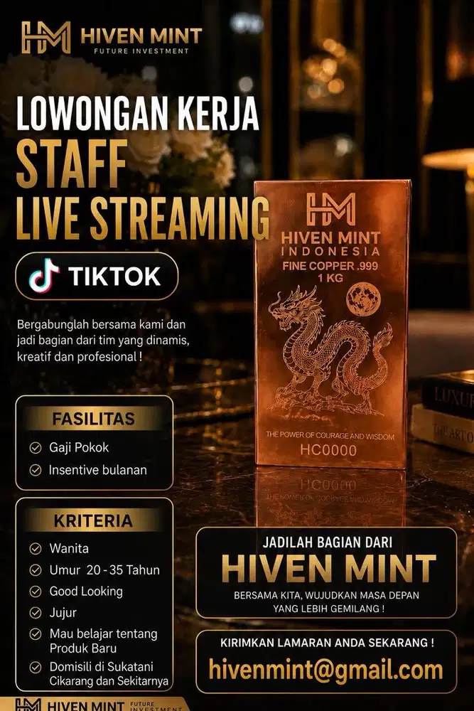Lowongan Kerja Staff Live Streaming Tiktok Shopee Jualam Produk