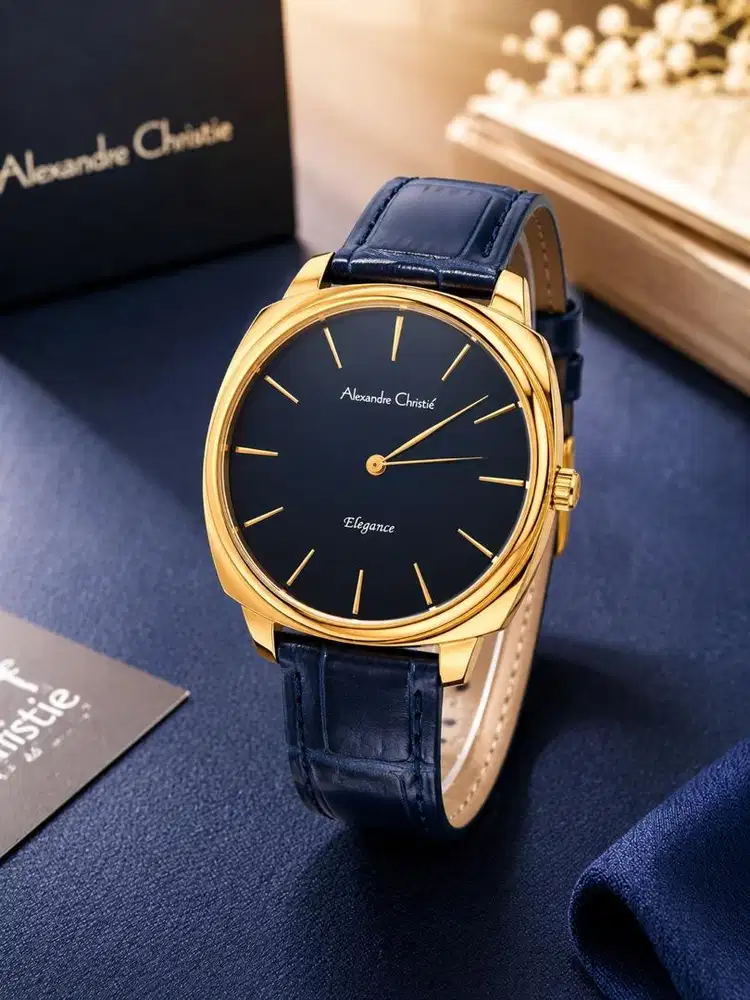 Alexandre Christie 8483LH (Rose Gold + Blue Strap) mulus