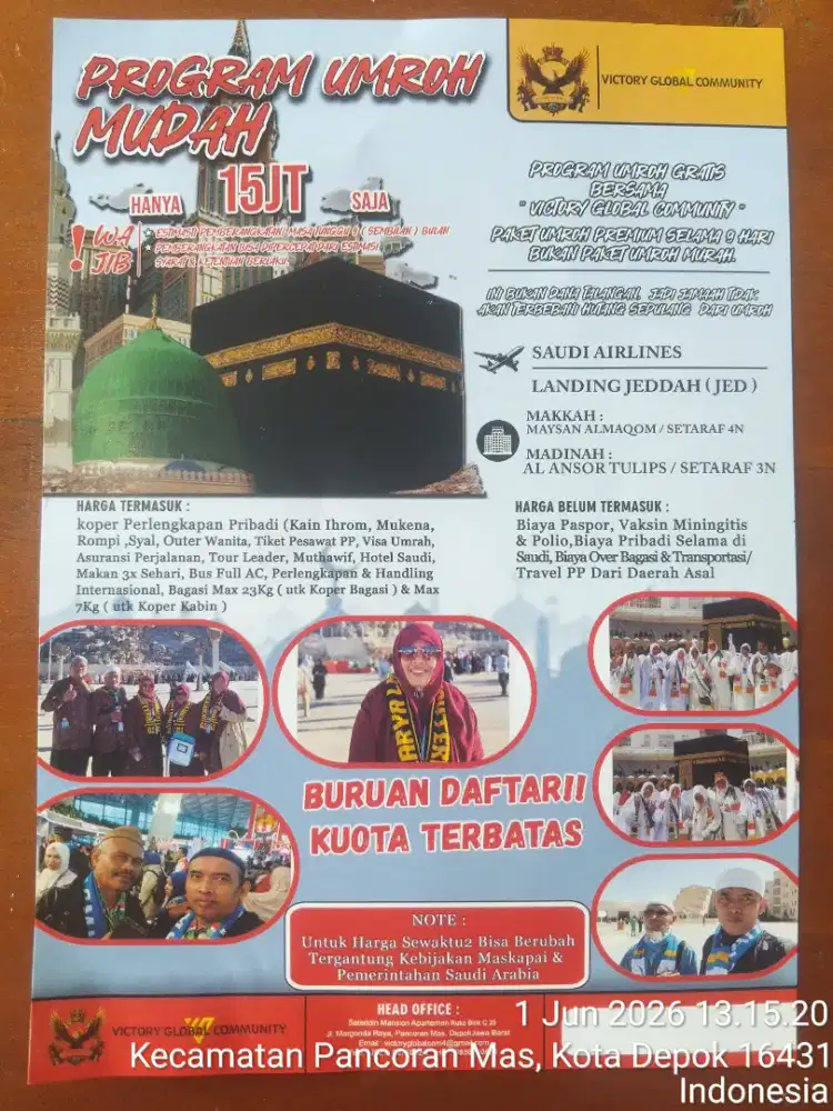 PAKET UMROH 33.500.000 LANGSUNG JALAN