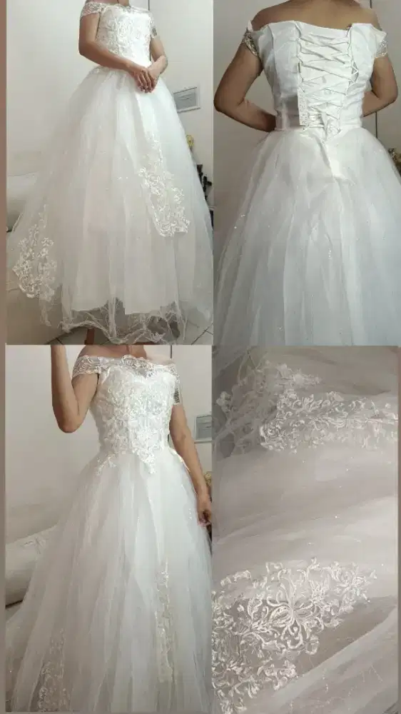 Jual cepat gaun pengantin model queen sabrina
