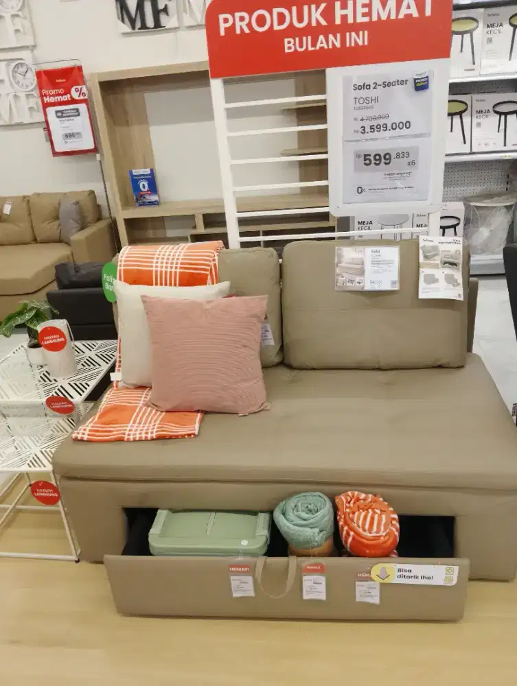 TOSHI SOFA PENYIMPANAN - BROWN