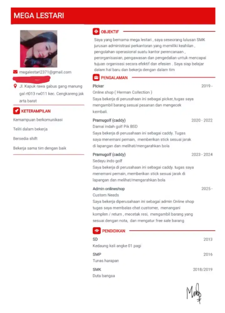 Sedang mencari pekerjaan saat ini