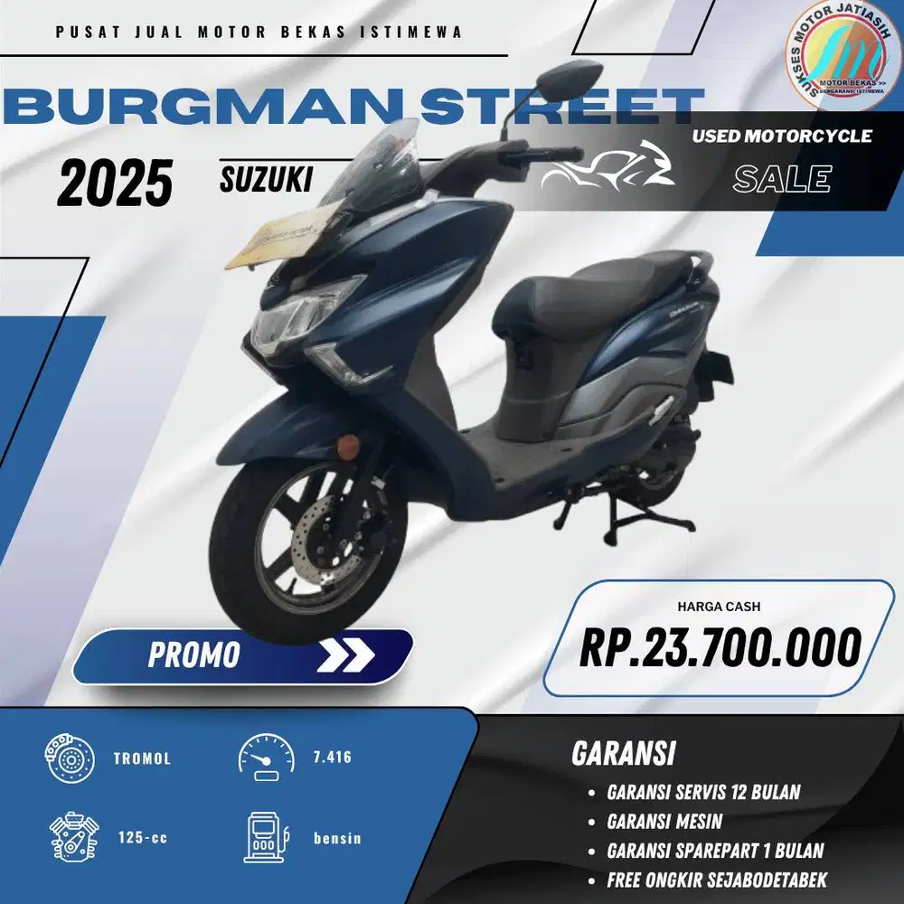 SUZUKI BURGMAN STREET 125 2025 HARGA TERMURAH PLAT BEKASI(SUKSESMOTOR)