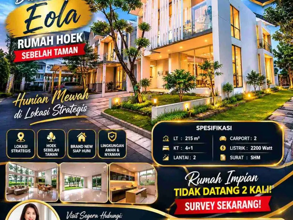 Discovery brand new Hoek sebelah taman lokasi sangat strategis keren siap huni